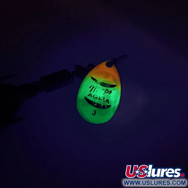 Mepps Aglia 3 dressed UV Spinnare, Fluo UV, 4.7g, Hårtofs, #8812