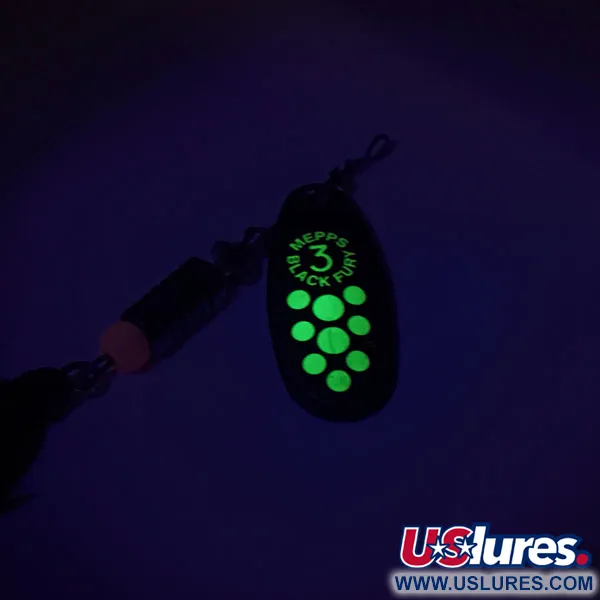 Mepps Black Fury 3 Dressed Spinnare, Black/Chartreuse, 7.3g, #8815