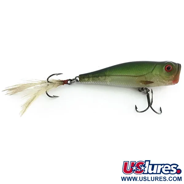 Kinami Baits Spit-N-Splash Popper, Green, 7g, Fjäderkrok, #8886