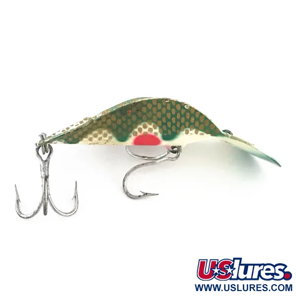 Buck Perry Spoonplug Skeddrag, Grön-Guld, 10g, Vintage, #8900