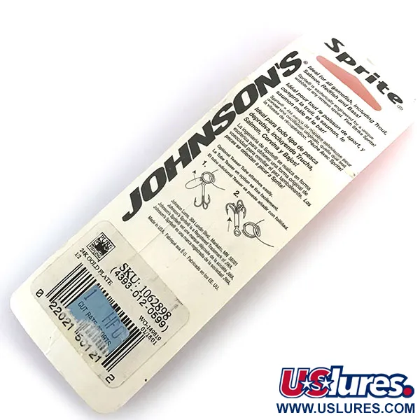 Johnson Sprite Gold Plated Skeddrag, Guld 24k, 14g, #8995