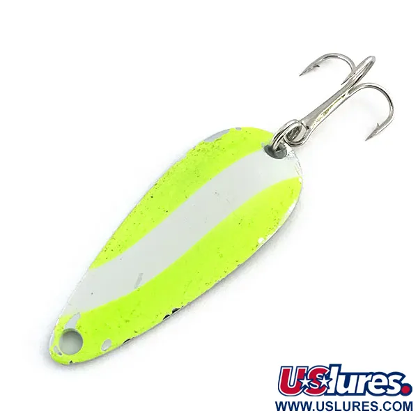 Worth Chippewa Steel Spoon UV Skeddrag, Chartreuse/Vit/Nickel, 6g, #9026
