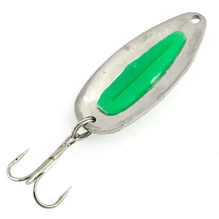 Nebco Pixee UV Skeddrag, Hamrad Nickel/Grön, 14g, UV-Rom, #9050