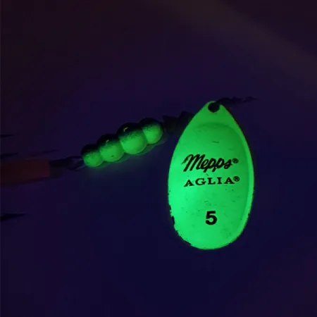 Mepps Aglia 5 Fluo UV Spinnare, Chartreuse, 14g, UV-reaktiv, #9060