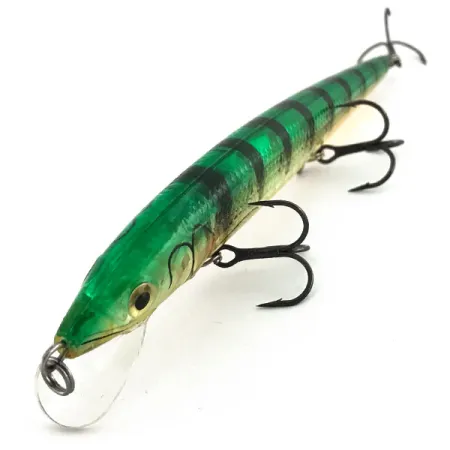 Rapala Husky Jerk HJ 14 Jerkbait, Green Tiger, 18g, Rassel, #9202