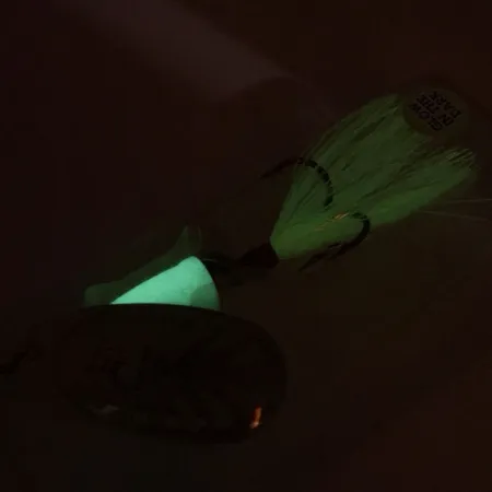 Blue Fox Super Vibrax 5 Glow Spinnare, Nickel/Chartreuse, 13g, #9295