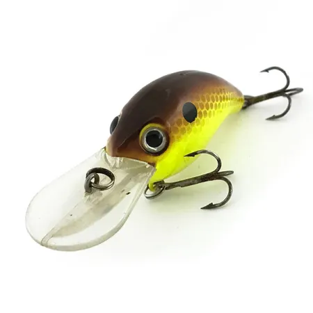 Strike King Pro Model 3XD Crankbait, Brun-Gul, 7g, Rassel, #9313