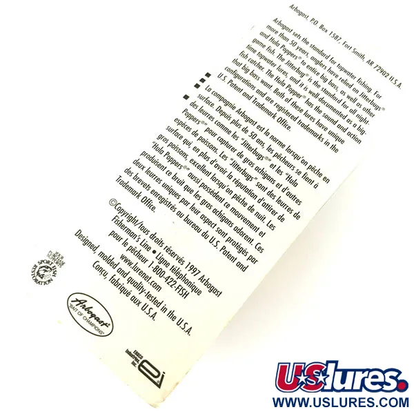 Fred Arbogast Hula Popper Ytbete, Gul, 8g, Gummikjol, #9472