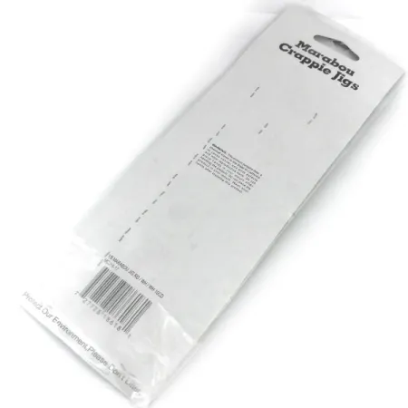 Bass Pro Shops Marabou Crappie Jig, Vit / Röd, 4g, Handbunden, #9515