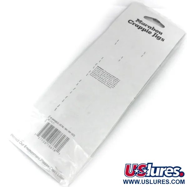 Bass Pro Shops Marabou Crappie Jig, Vit / Röd, 4g, Handbunden, #9515