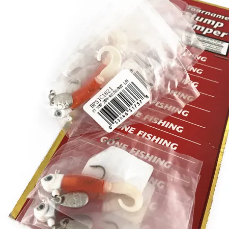 Bass Pro Shops Tournament Stump Jumper Jigg, Vit/Orange/Rosa, 4g, #9518