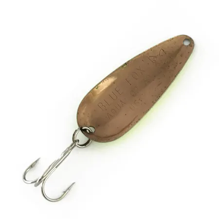 Blue Fox Aqua Spoon Skeddrag, Chartreuse/Svart/Brons, 9g, USA, #9525