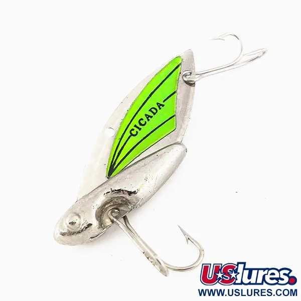 Reef Runner Cicada Blade Bait, Nickel / Grön, 14g, Självlysande, #9560
