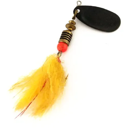 Mepps Black Fury 2 Dressed Spinnare, Svart/Gul, 4.7g, Fjäder, #9594