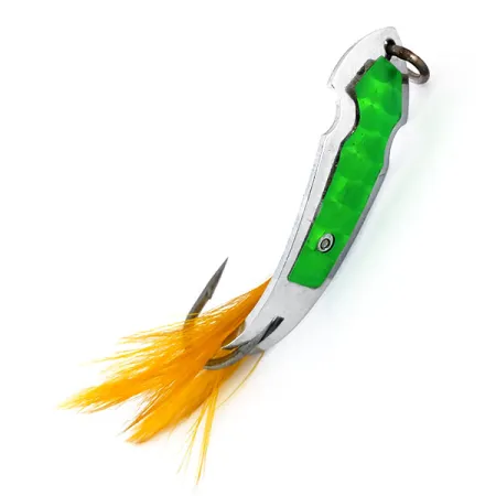 Tony Accetta Pet Spoon 13 Skeddrag, Nickel/Grön, 5g, Fjäder, #9609