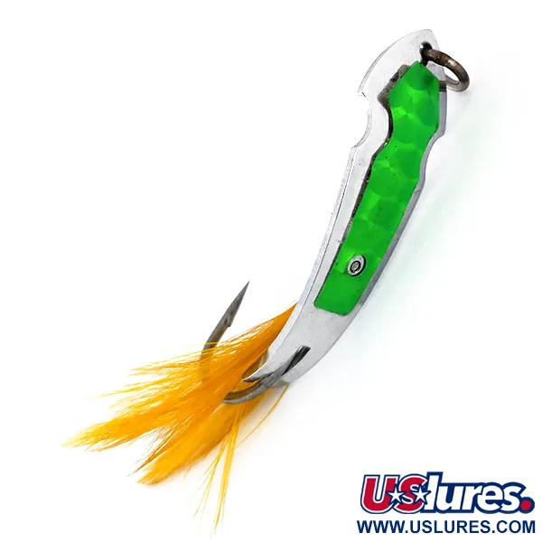 Tony Accetta Pet Spoon 13 Skeddrag, Nickel/Grön, 5g, Fjäder, #9609