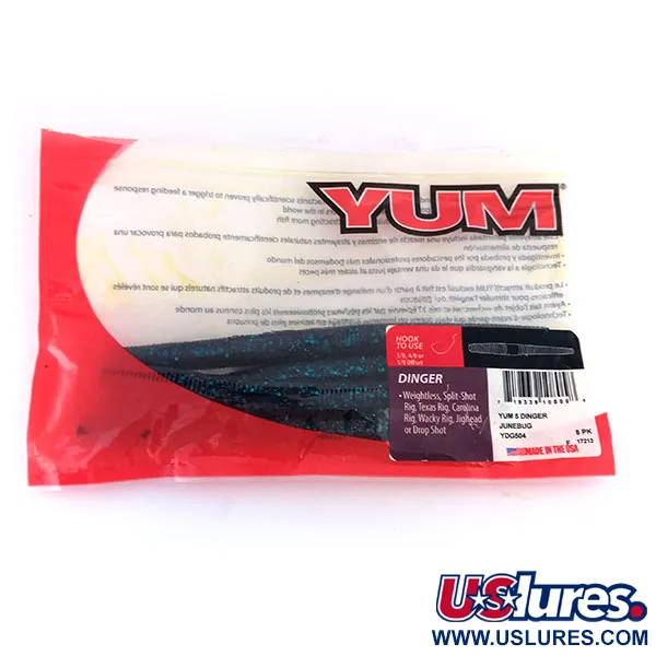 YUM Dinger gummibete, June Bug, 10.6g, hög salthalt, #9612