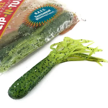 Strike King Flip-N-Tubs mjukbete, Chartreuse, 10cm, saltad, #9614