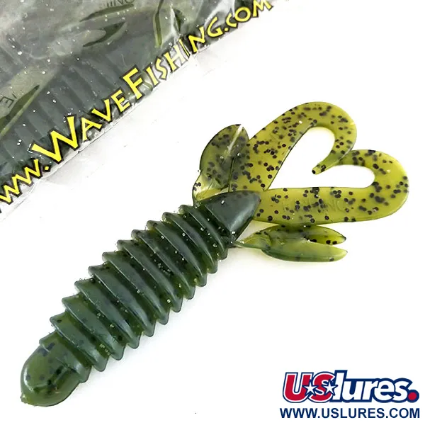 Wave Worms Swim Bug Mjukbete, Watermelon/Black, 10cm, 7-pack, #9615