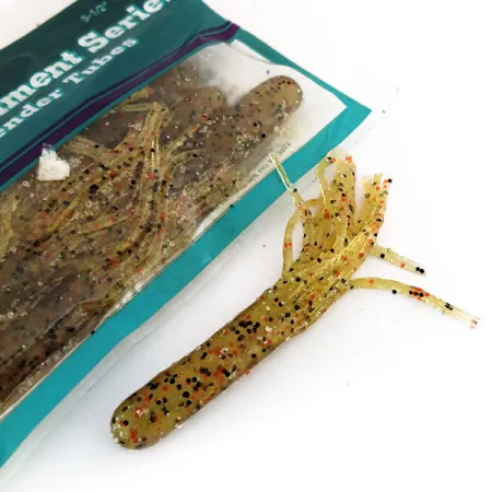 Bass Pro Shops Salty Tender Tubes jigg, Green Pumpkin, 7cm, #9624