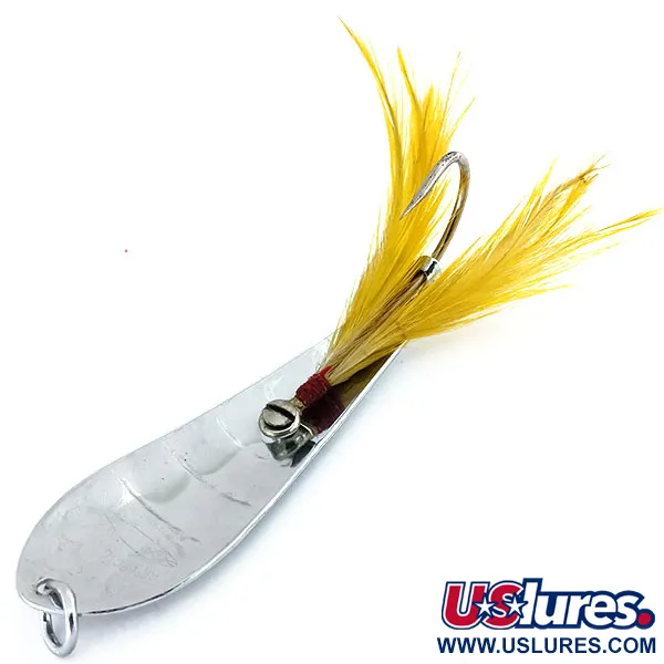 Luhr Jensen Reflecto #5 Skeddrag, Nickel / Gul, 21g, Enkelkrok, #9626