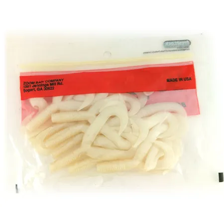 Zoom Creepy Crawler Tail Jigg, White Pearl, 16-pack, Salty, #9660