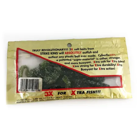 Strike King Ribbon Tail Worm jigg, Watermelon/Chart, 15cm, #9663