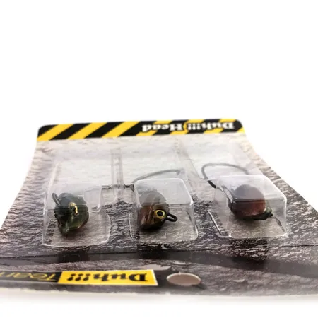 DUH!!! Head jig heads Kit, Oliv / Röd, 11g, Offsetkrok, #9818