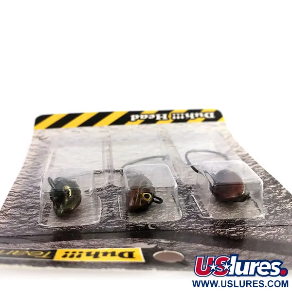 DUH!!! Head jig heads Kit, Oliv / Röd, 11g, Offsetkrok, #9818