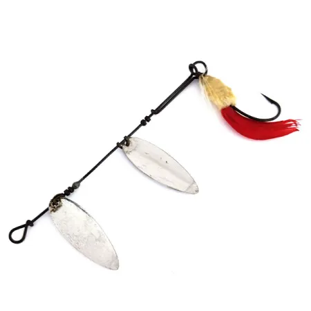 Hildebrandt Size 3 Slim Eli Double Spinner Spinnare, Nickel / Röd, 5g, #9832