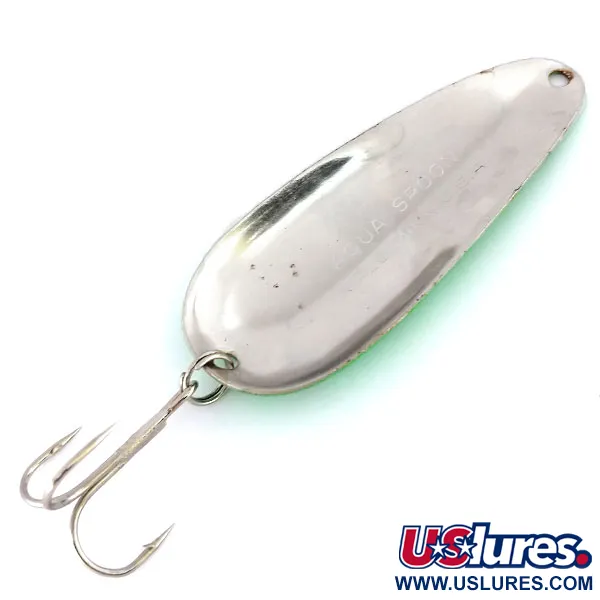 Nebco Aqua Spoon Skeddrag, Grön/Svart/Nickel, 14g, UV-reaktiv, #9890