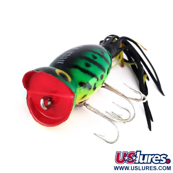 Fred Arbogast Hula Popper, Fire Tiger, 10g, Ytvattenbete #9968